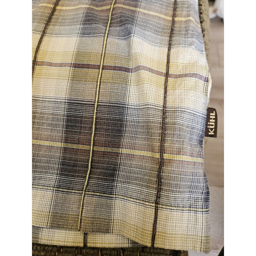 Kuhl Short Sleeve Shirt Men’s Large Plaid  Outdoor Hiking Gorpcore Quick Dry - Picture 5 of 8